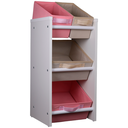 Ver imagem 3 de Organizador de Brinquedos Infantil Mini - Rosa e Bege Palha