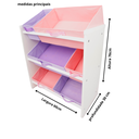 Ver imagem 6 de Organizador de Brinquedos Infantil Médio Montessoriano Rosa e Lilás