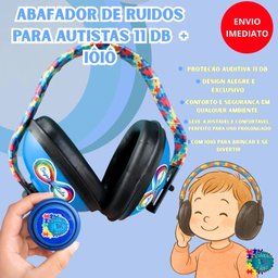 Abafador de Ruidos para Autistas Azul 11 Db Arco Colorido + Brinquedo Iô Iô - 3