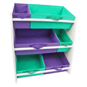 Ver imagem 2 de Organizador de Brinquedos Infantil Médio Cor:Violeta e Verde Bandeira