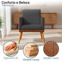Ver imagem 4 de Kit 2 Poltronas Decorativas Lis para Sala Quarto Recepção Linho Terracota Corino Assento Confortável