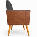 Ver mais imagens de Kit 2 Poltronas Decorativas Lis para Sala Quarto Recepção Linho Terracota Corino Assento Confortável