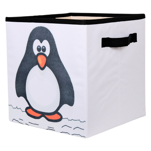 Caixa Organizadora de Brinquedos Estampada 28x30x28cm Cor:pinguim