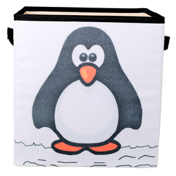 Caixa Organizadora de Brinquedos Estampada 28x30x28cm Cor:pinguim - 4