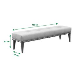 Recamier Quebec Decorativo Madeira Maciça 4 pés Linho Verde - Zahav Estofados. - 2