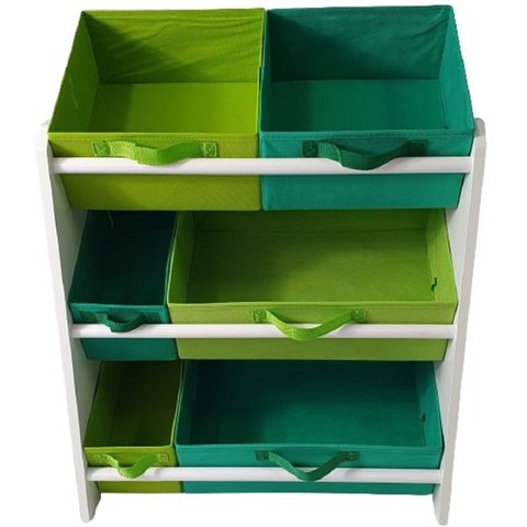 Organizador de Brinquedos Infantil Médio Cor:Verde Bandeira e Verde Limão
