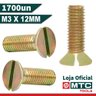 PARAFUSO MÁQUINA CABEÇA CHATA DIN 963 M3 X 12 FENDA -1700PÇS - 2