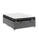 Ver imagem 4 de Cama Box Baú Viúva Cinza + Colchão Life D33 Pillow Top 61x128x188cm Preto- e-Shop Casa