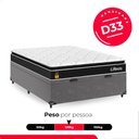 Ver mais imagens de Cama Box Baú Viúva Cinza + Colchão Life D33 Pillow Top 61x128x188cm Preto- e-Shop Casa
