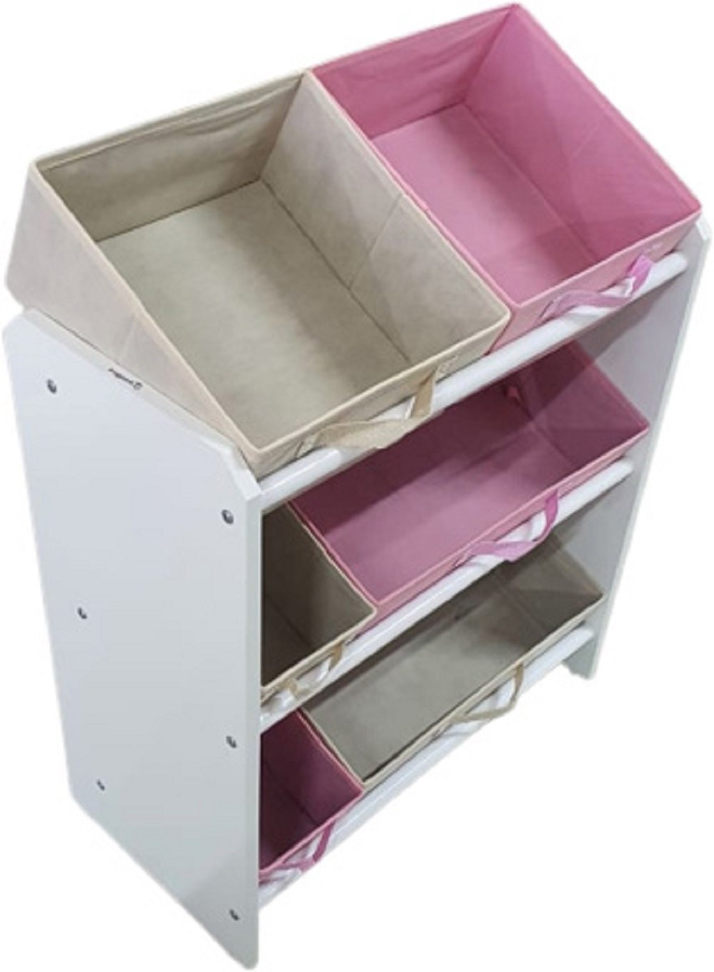 Organizador de Brinquedos Infantil Médio COR:ROSA E BEGE - 3