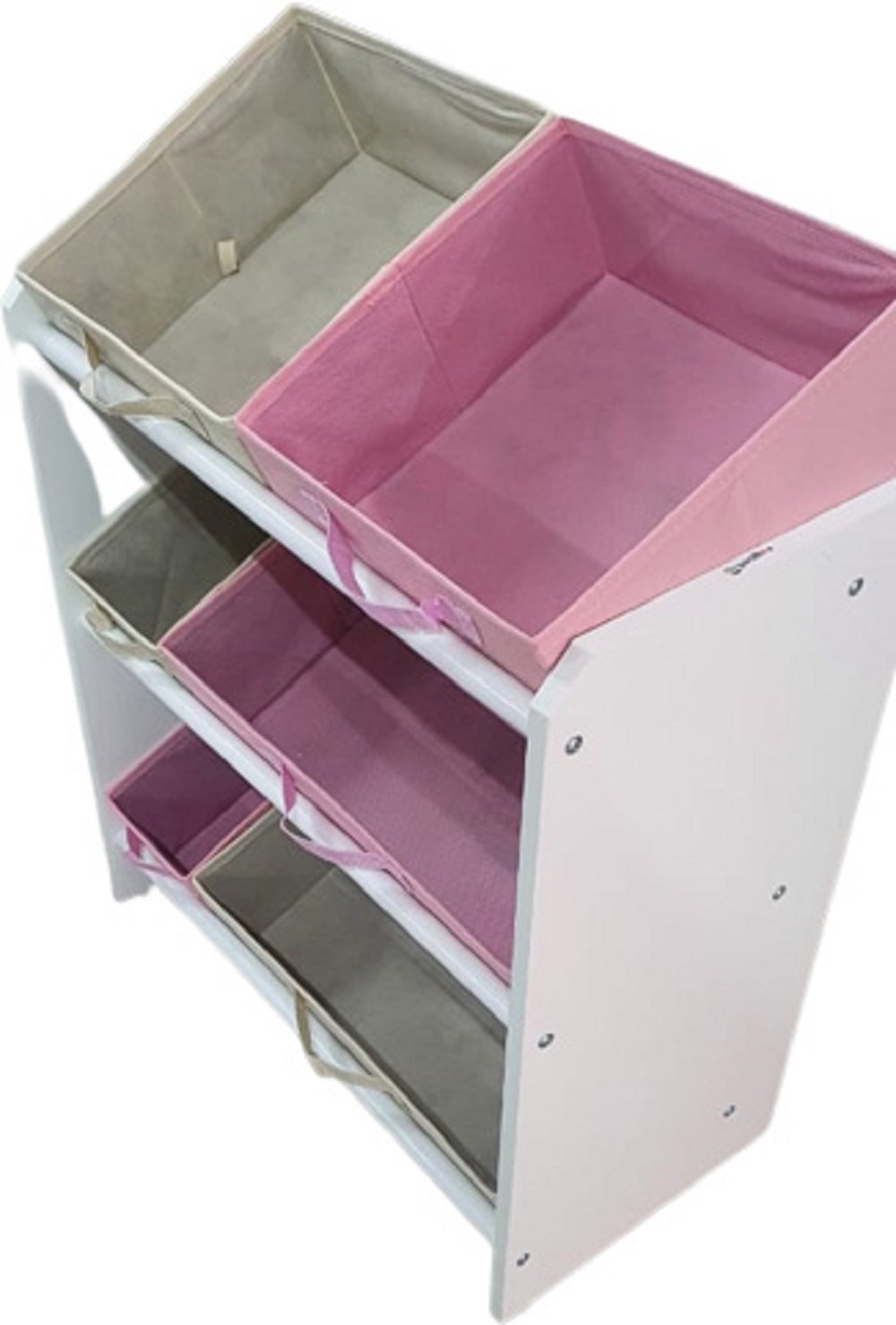 Organizador de Brinquedos Infantil Médio COR:ROSA E BEGE - 2