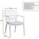 Ver imagem 3 de Cadeira para Mesa de Jantar Adele 44cm Madeira Maciça com Braço | Courino Fende - Sallar Home