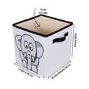 Ver imagem 5 de Caixa Organizadora de Brinquedos Estampada 28x30x28cm Cor:Elefante