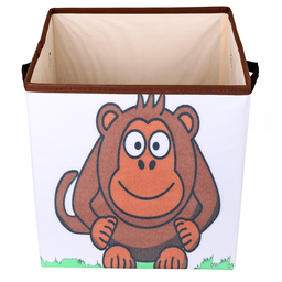 Caixa Organizadora de Brinquedos Estampada 28x30x28cm Cor:macaco - 4