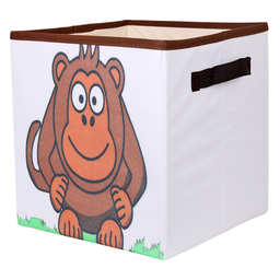 Caixa Organizadora de Brinquedos Estampada 28x30x28cm Cor:macaco - 2