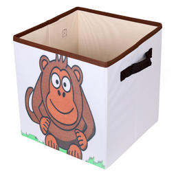 Caixa Organizadora de Brinquedos Estampada 28x30x28cm Cor:macaco - 3