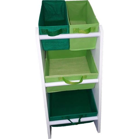 Organizador de Brinquedos Infantil Mini - Verde Limão e Verde Bandeira
