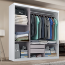Ver imagem 2 de Guarda Roupa Casal Paris 2gav C/esp Nas 3pts Corre Branco