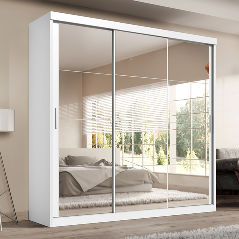 Guarda Roupa Casal Paris 2gav C/esp Nas 3pts Corre Branco