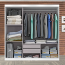 Ver imagem 3 de Guarda Roupa Casal Paris com Espelho Nas 3 Portas de Correr Branco