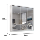 Ver imagem 4 de Guarda Roupa Casal Paris 2gav C/esp Nas 3pts Corre Branco