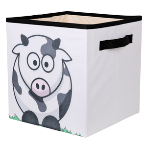 Caixa Organizadora de Brinquedos Estampada 28x30x28cm Cor:vaquinha