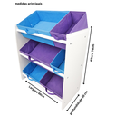 Ver imagem 5 de Organizador de Brinquedos Infantil Médio Cor:Azul e Violeta