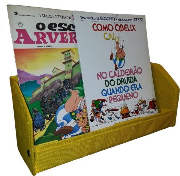 Revisteiro Prateleira Montessoriano em Tecido - 40X15X10 cm - Amarelo