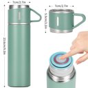 Ver imagem 5 de Conjunto Garrafa Térmica MS702 500ml Vacuum Flask Set com 3 Xícaras:Variado