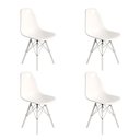 Ver imagem 1 de Conjunto 4 Cadeiras Eames Design Moderno Tubo de Ferro Branco Assento Branco