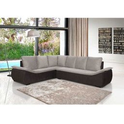 Sofá de Canto 6 Lugares Veludo Elefante Alphaville Hellen - Castor/Café - 2