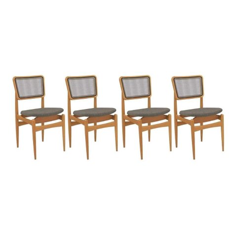 Kit 4un Cadeiras Cozinha Stela Madeira Carv/Escuro Kappesberg