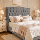 Ver imagem 1 de Cabeceira Greta 160cm Estofada Veludo p/ Cama Box Casal Queen Quarto