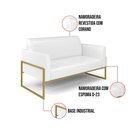Ver imagem 7 de Sofá Namoradeira com Poltrona Base Industrial Alta Dourado Marisa Corano D03 - D\'rossi Cor Branco
