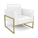 Ver mais imagens de Sofá Namoradeira com Poltrona Base Industrial Alta Dourado Marisa Corano D03 - D\'rossi Cor Branco