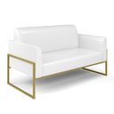 Ver imagem 6 de Sofá Namoradeira com Poltrona Base Industrial Alta Dourado Marisa Corano D03 - D\'rossi Cor Branco