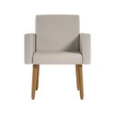 Ver imagem 5 de Poltrona Decorativa Cadeira Escritório Courino Black Friday Cor:courino Bege