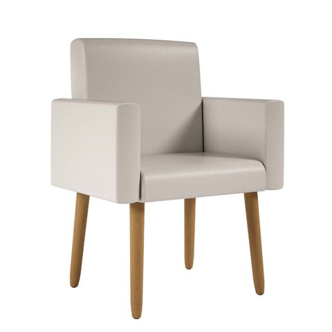 Poltrona Decorativa Cadeira Escritório Courino Black Friday Cor:courino Bege
