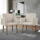 Ver imagem 2 de Poltrona Decorativa Cadeira Escritório Courino Black Friday Cor:courino Bege