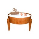 Ver imagem 1 de Mesa de Centro Esmeralda Redonda Laminada com Vidro 50cm - Branca