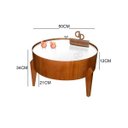 Ver imagem 3 de Mesa de Centro Esmeralda Redonda Laminada com Vidro 50cm - Branca