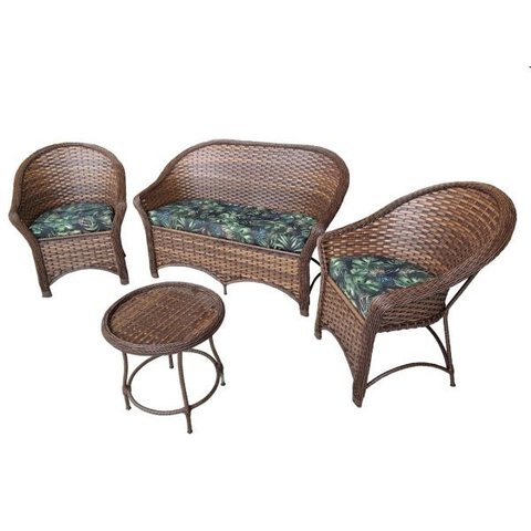 Conjunto Sofá Poltronas Jogo Para Varanda Area Externa Jardim