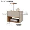 Ver imagem 2 de Kit 2 Mesas de Cabeceira Suspensa Florença 1 Gaveta MDP Moderno Off White