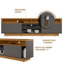 Ver imagem 3 de Rack Para Sala Tv 75 Polegadas Araçatuba Nature Chumbo Linea Brasil
