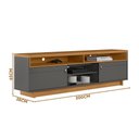 Ver imagem 4 de Rack Para Sala Tv 75 Polegadas Araçatuba Nature Chumbo Linea Brasil