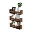 Ver imagem 2 de Kit 3 Prateleiras Porta Livros Nogal 70 X 12cm Suporte Invisivel