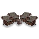 Ver imagem 1 de Conjunto de Poltronas Fibra Sintética Naja - 4 Poltronas + 1 Mesa Centro - Tecido Duna 2 Fendi