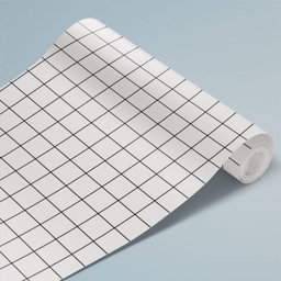 Papel de Parede Quadriculado Branco 59x300cm - 3
