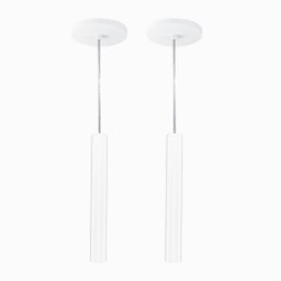 Kit 2 Pendente Tubo Palito Moderno 30cm - Branco - 1