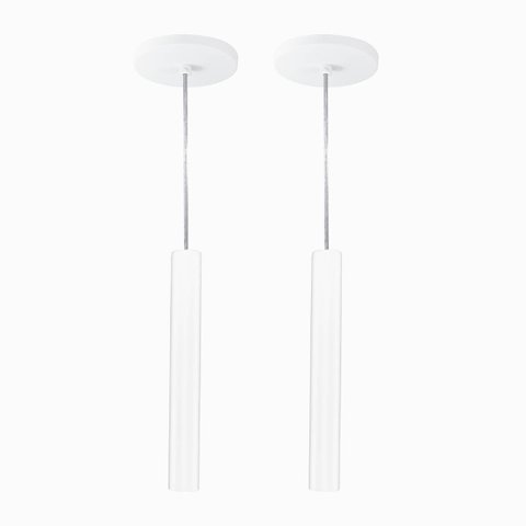 Kit 2 Pendente Tubo Palito Moderno 30cm - Branco